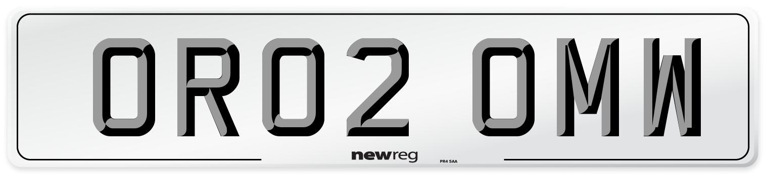 OR02 OMW Number Plate from New Reg